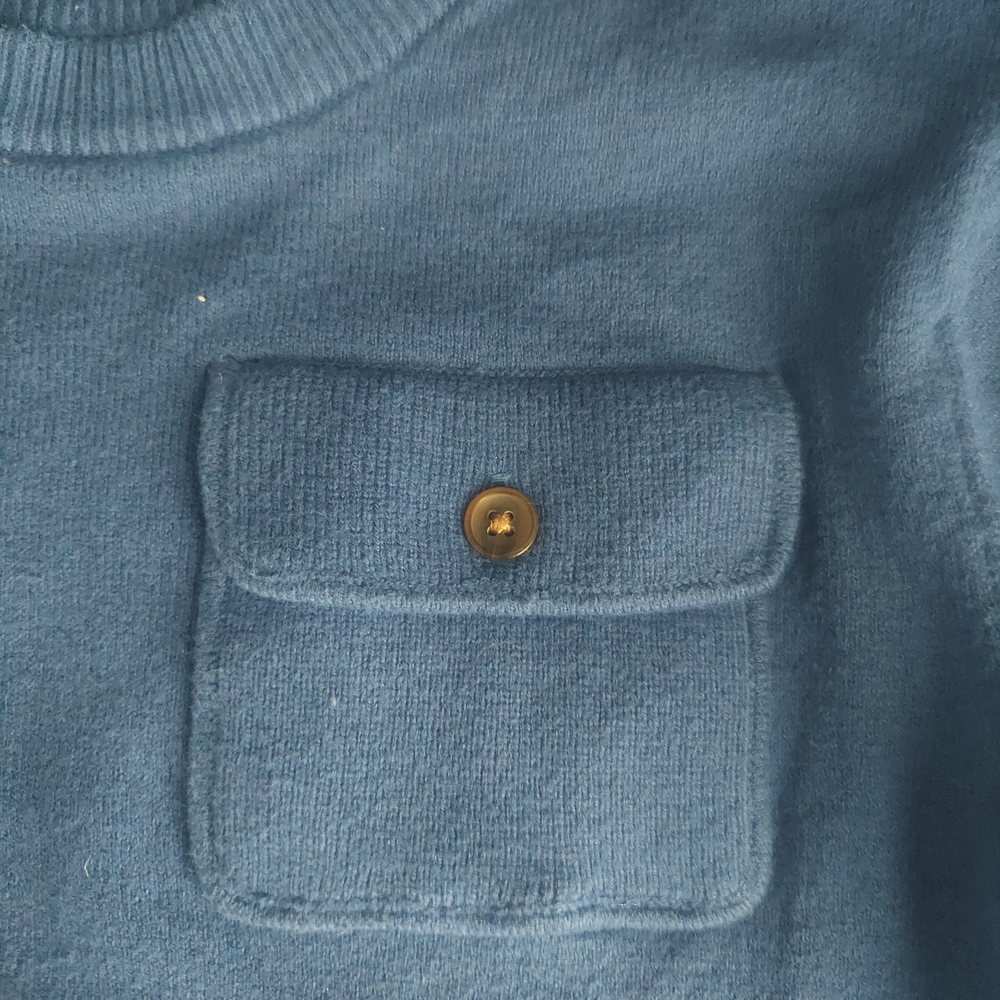 Men's Blue Sweater with Pocket - Picture 3 of 4